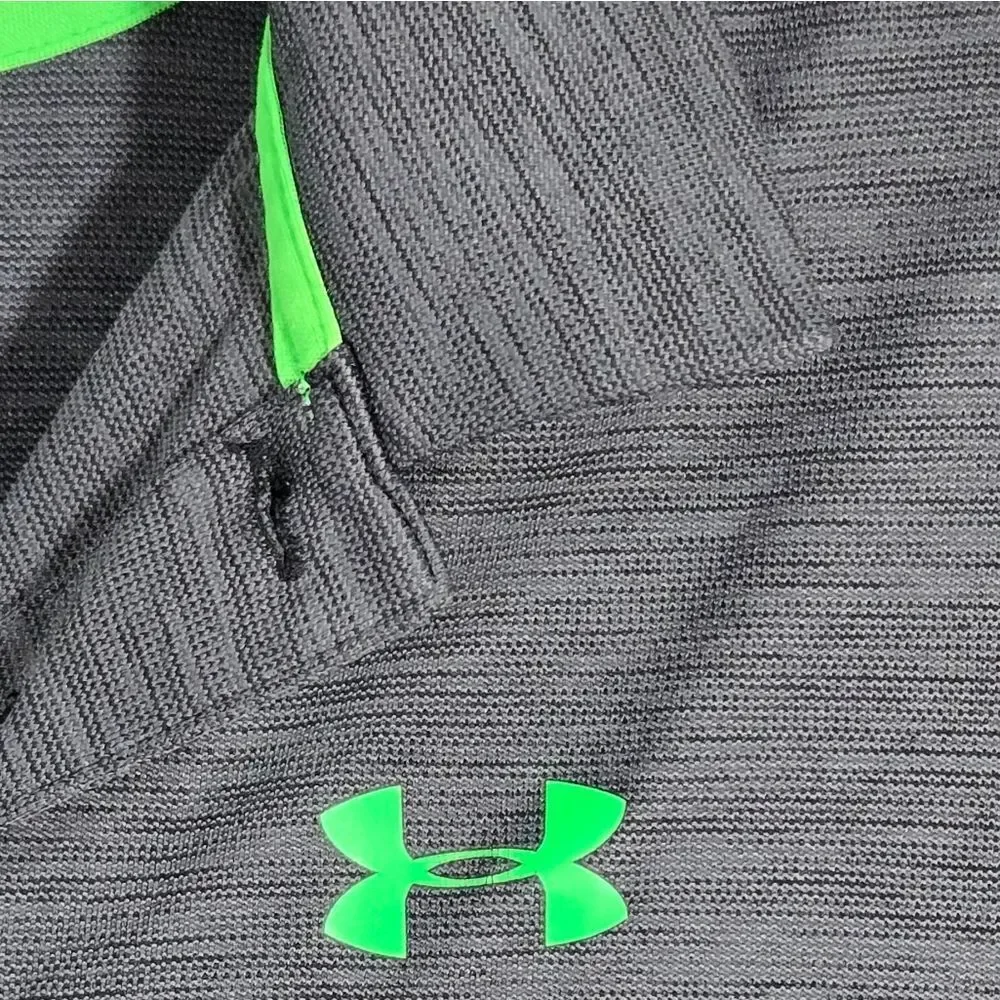 Under Armour HeatGear Polo YXL 18 20 Gray Golf School Performance Shirt Loose